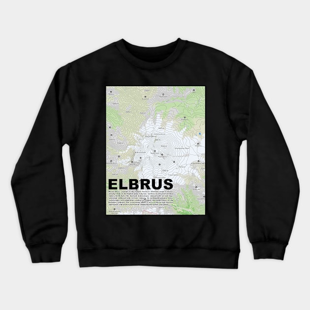 Elbrus Elevation: Caucasus Summit Crewneck Sweatshirt by senaru